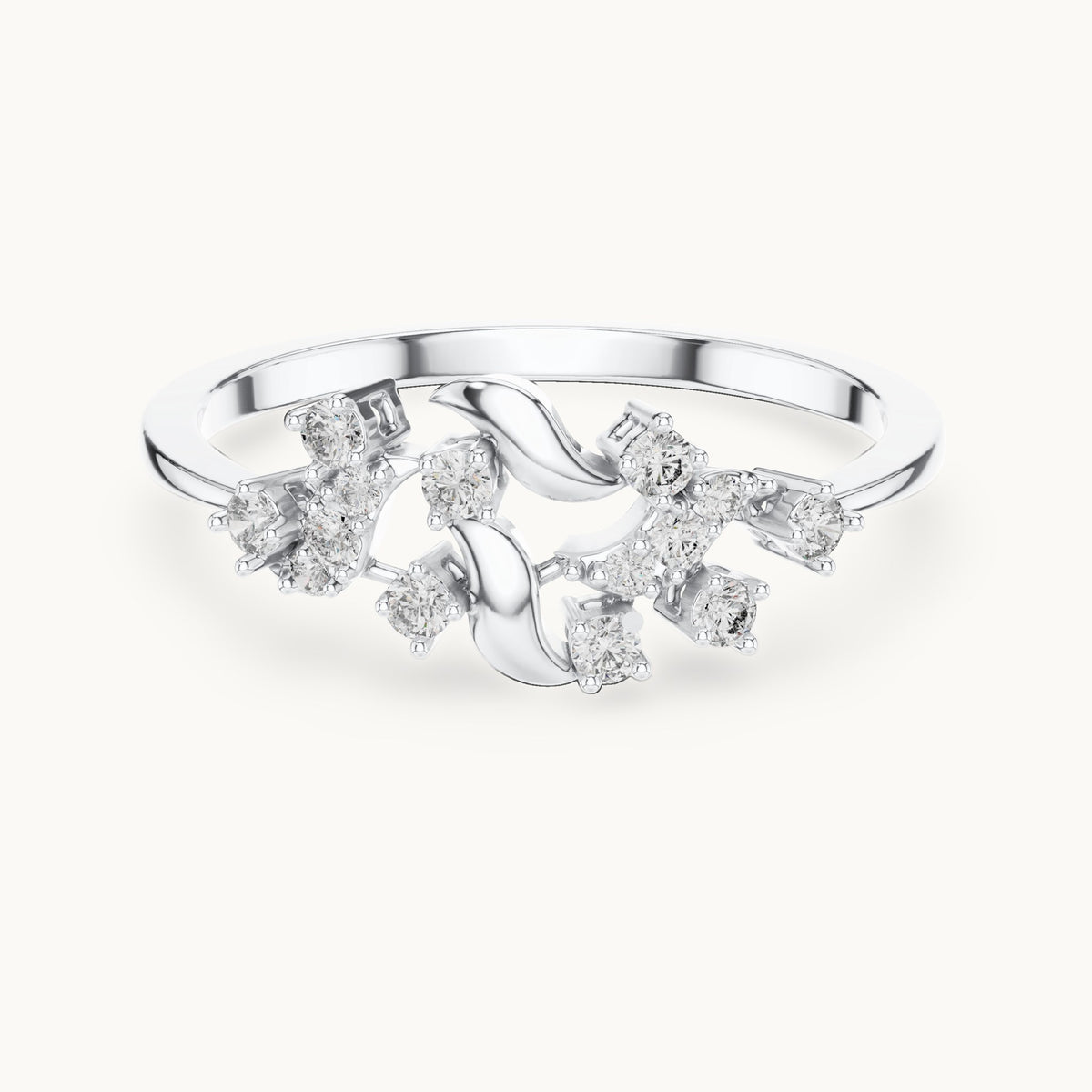 Round Cut Lab Grown Diamond Cluster Ring, 0.17ct Total, Solid Gold