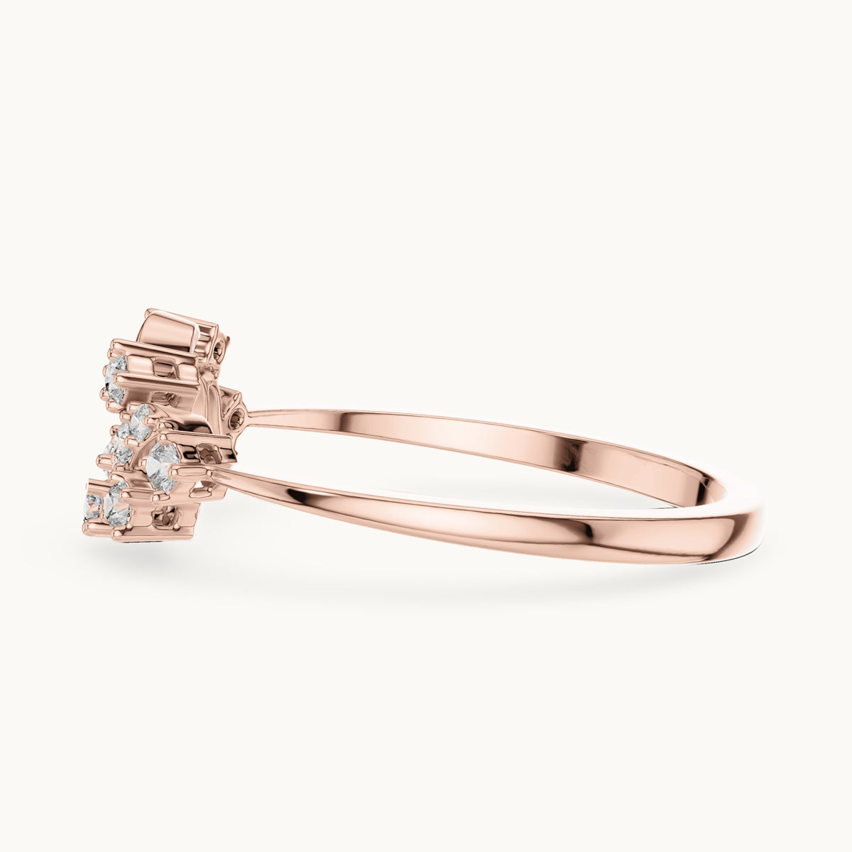 Round Cut Lab Grown Diamond Cluster Ring, 0.17ct Total, Solid Gold