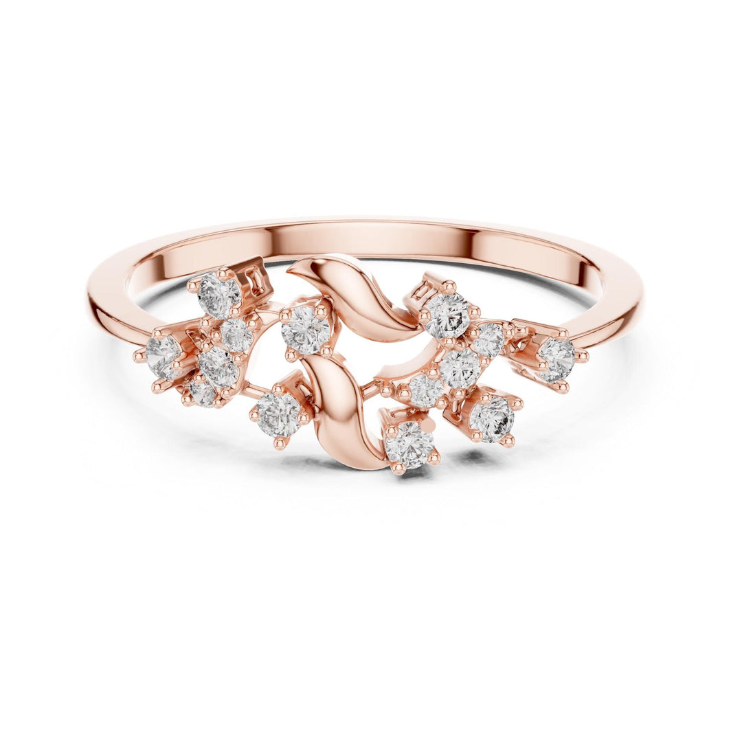 Round Cut Lab Grown Diamond Cluster Ring, 0.17ct Total, Solid Gold