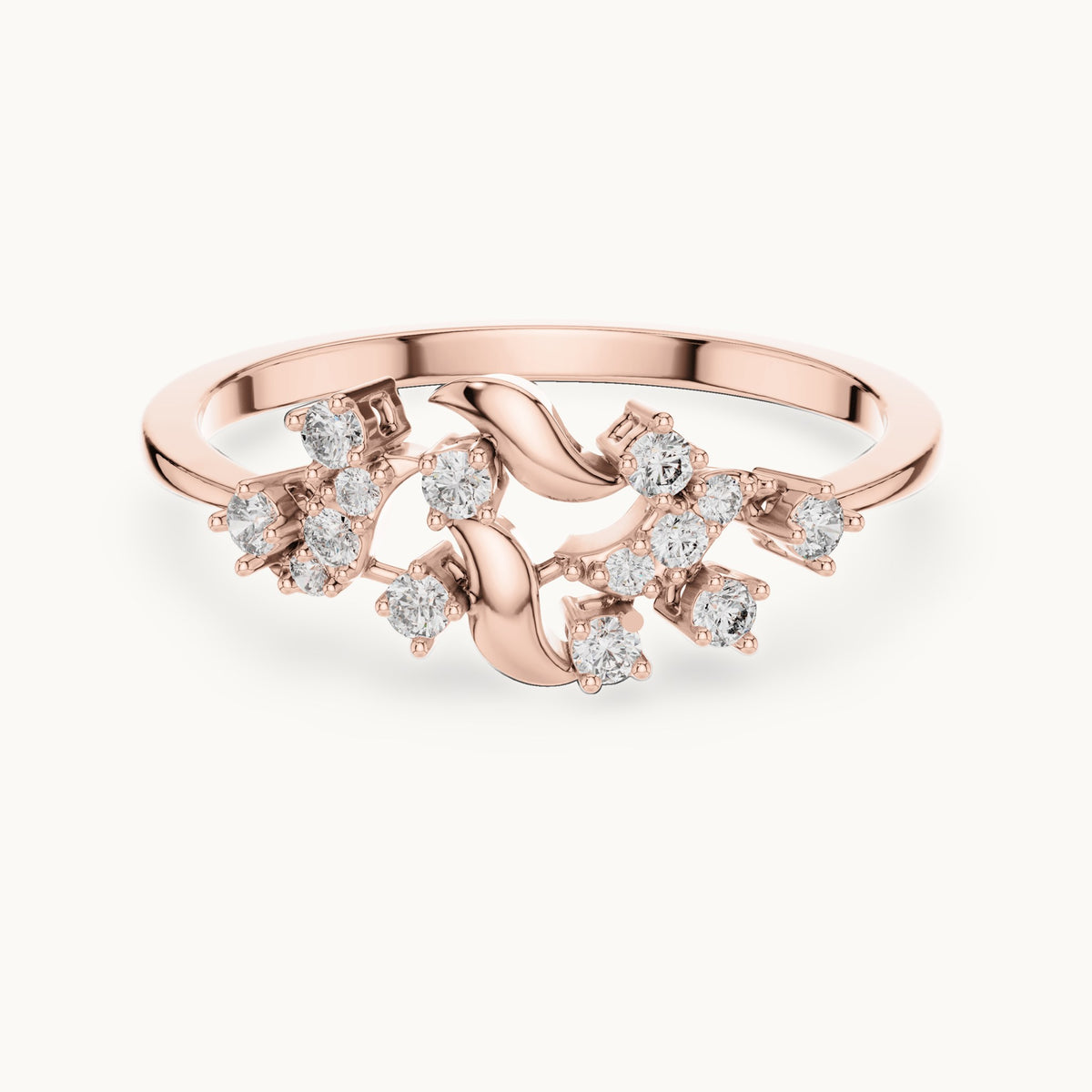 Round Cut Lab Grown Diamond Cluster Ring, 0.17ct Total, Solid Gold