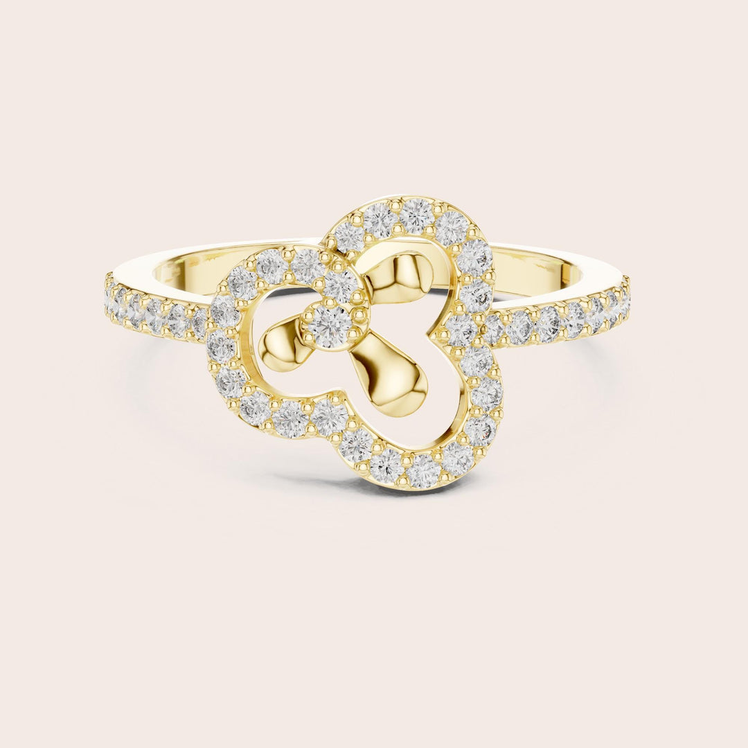 Round Cut Lab Grown Diamond Half Eternity Band, 0.37ct Total, Solid Gold