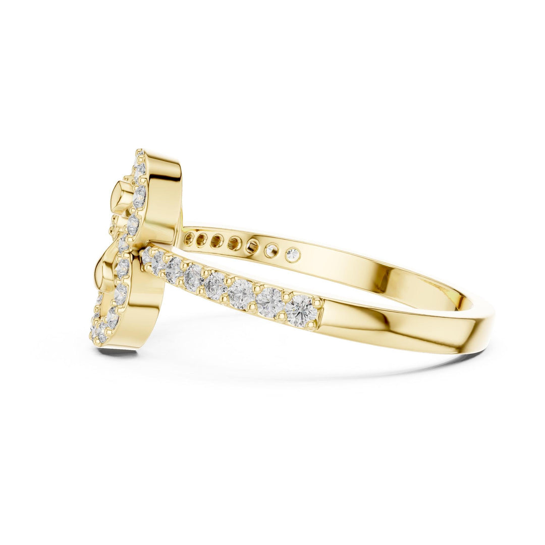 Round Cut Lab Grown Diamond Half Eternity Band, 0.37ct Total, Solid Gold
