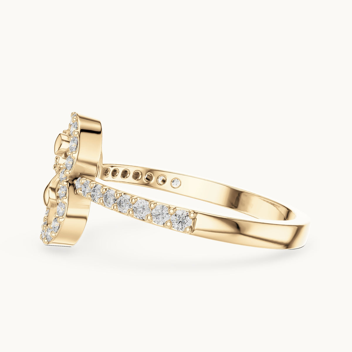 Round cut lab-grown diamond half eternity band in 14K yellow gold, 0.37 CT TW, view 3