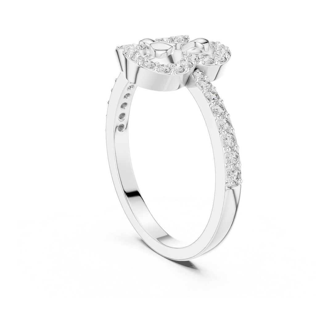 Round Cut Lab Grown Diamond Half Eternity Band, 0.37ct Total, Solid Gold