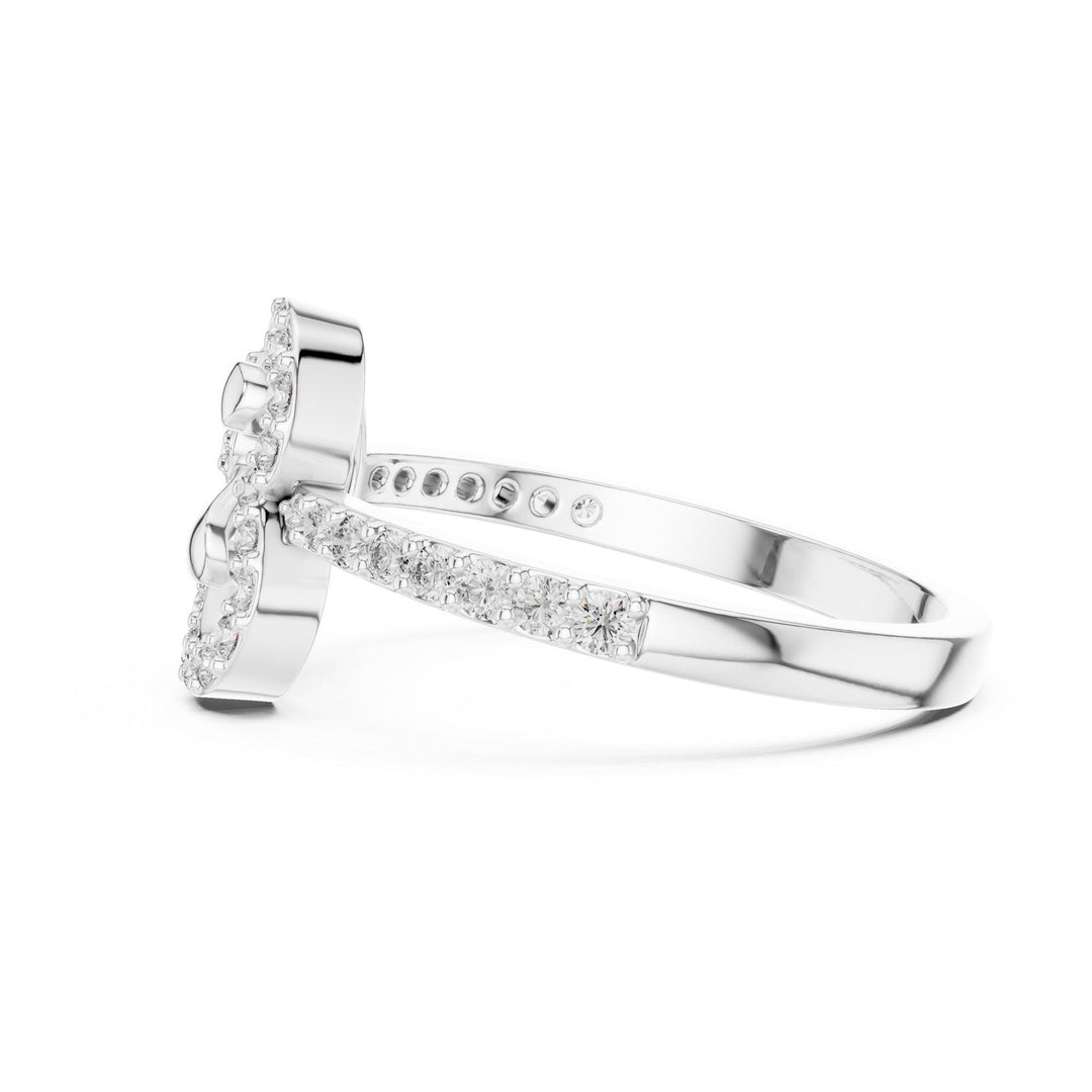 Round Cut Lab Grown Diamond Half Eternity Band, 0.37ct Total, Solid Gold