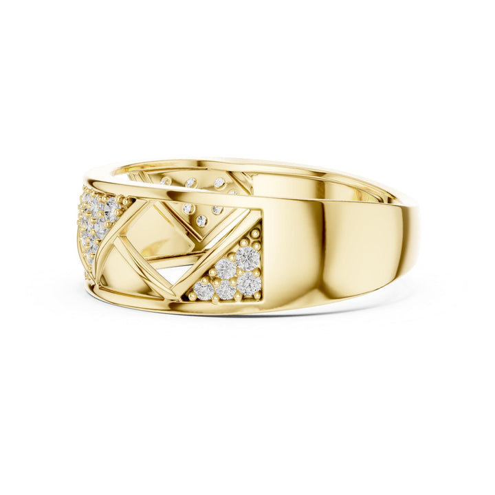 Round Cut Lab Grown Diamond Half Eternity Band, 0.32ct Total, Solid Gold