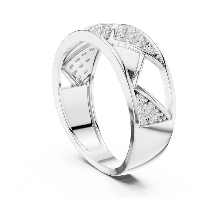 Round Cut Lab Grown Diamond Half Eternity Band, 0.32ct Total, Solid Gold