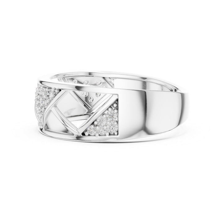 Round Cut Lab Grown Diamond Half Eternity Band, 0.32ct Total, Solid Gold