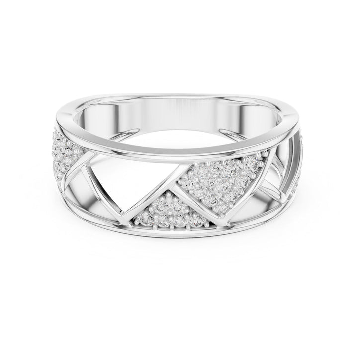 Round Cut Lab Grown Diamond Half Eternity Band, 0.32ct Total, Solid Gold