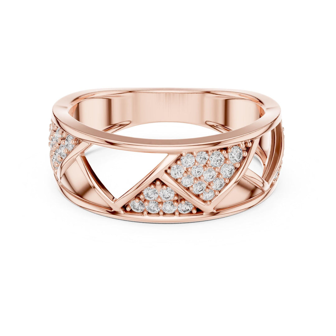 Round Cut Lab Grown Diamond Half Eternity Band, 0.32ct Total, Solid Gold