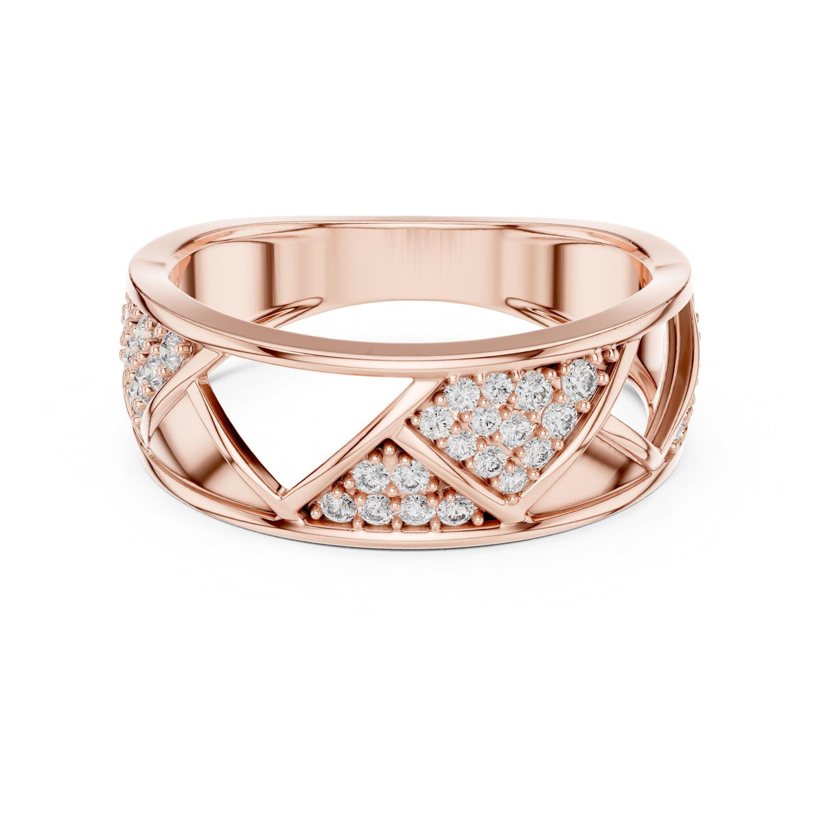 Round cut lab-grown diamond half eternity band, 0.32 CT TW, solid gold, view 9