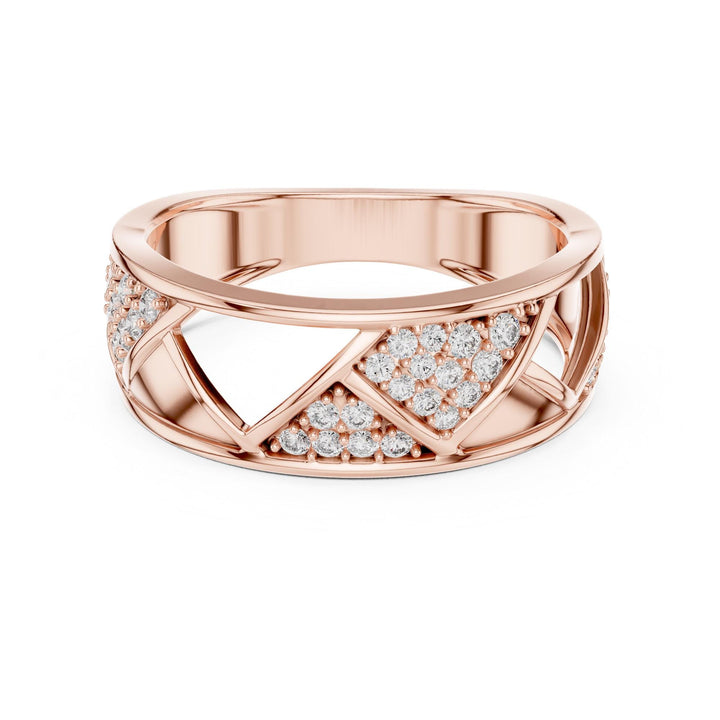 Round Cut Lab Grown Diamond Half Eternity Band, 0.32ct Total, Solid Gold
