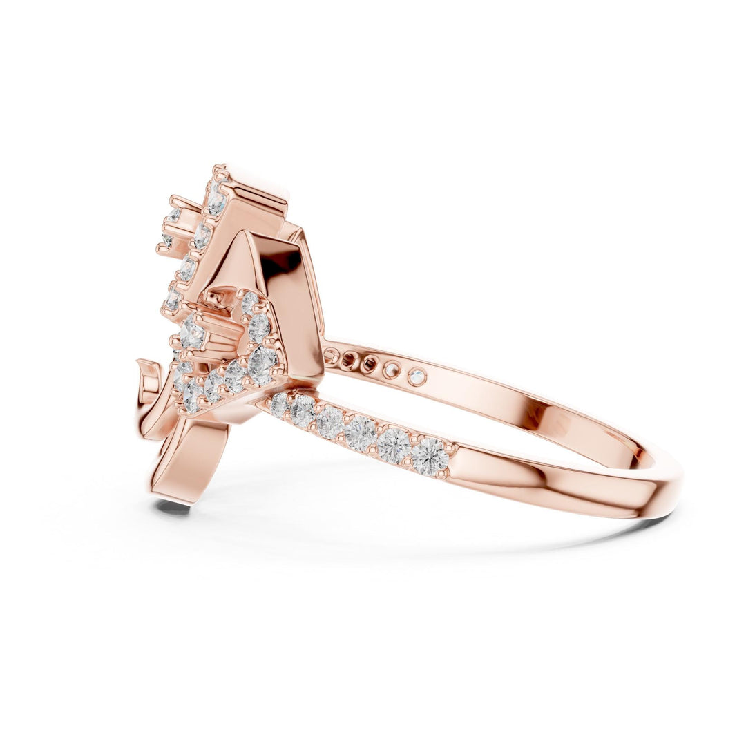 Round Cut Lab Grown Diamond Half Eternity Band, 0.35ct Total, Solid Gold