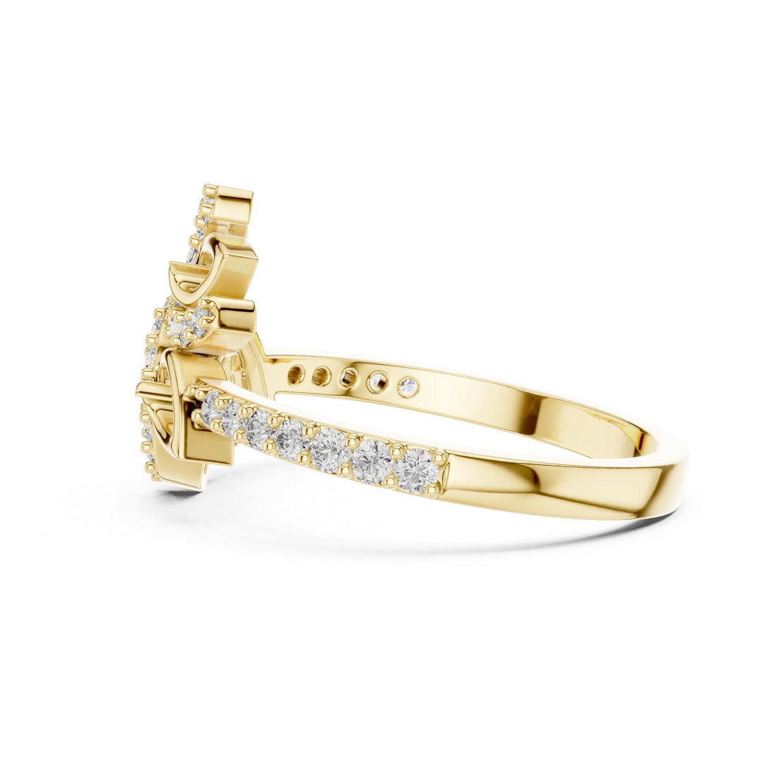 Round Cut Lab Grown Diamond Half Eternity Band, 0.31ct Total, Solid Gold