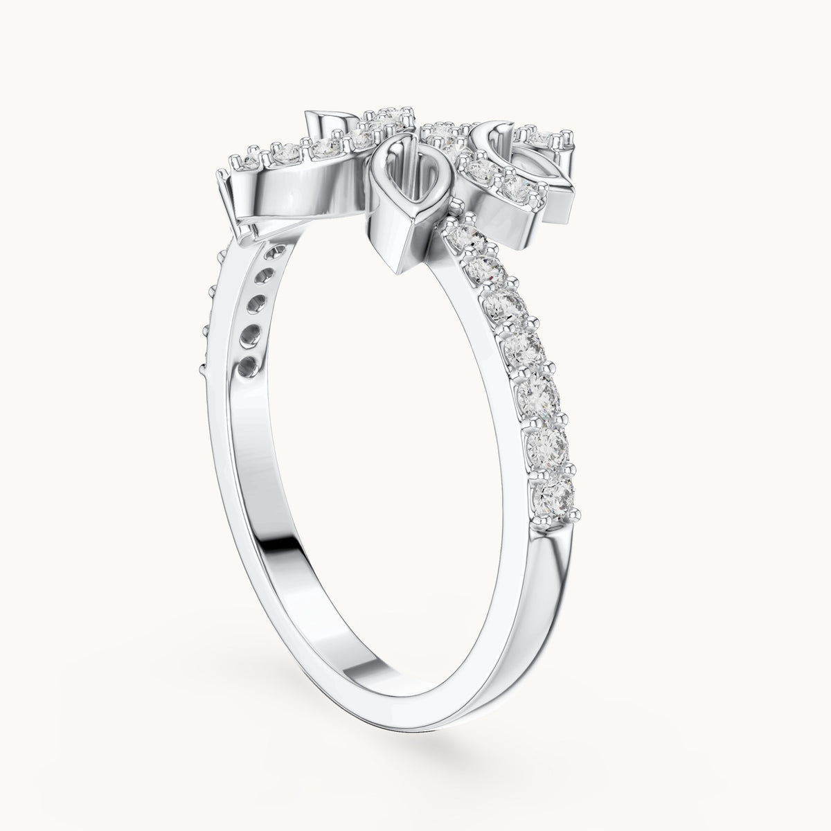 Round cut lab-grown diamond half eternity band, 0.31 CT TW, solid gold, view 4