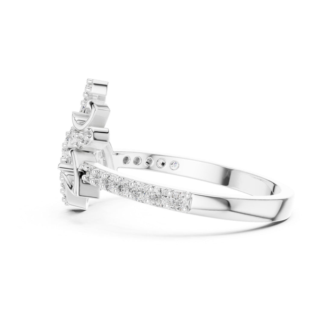 Round Cut Lab Grown Diamond Half Eternity Band, 0.31ct Total, Solid Gold