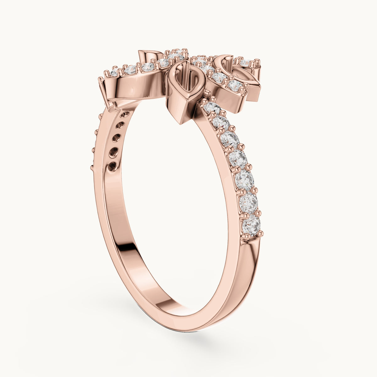Round cut lab-grown diamond half eternity band, 0.31 CT TW, solid gold, view 7