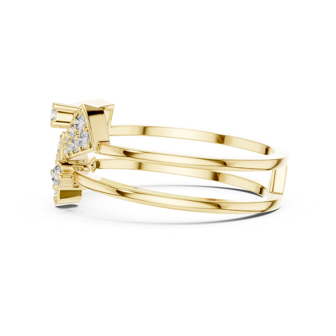 Round Cut Lab Grown Diamond Cluster Ring, 0.28ct Total, Solid Gold