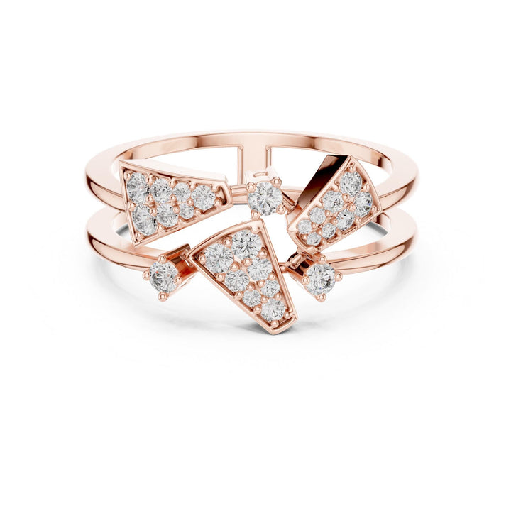 Round Cut Lab Grown Diamond Cluster Ring, 0.28ct Total, Solid Gold