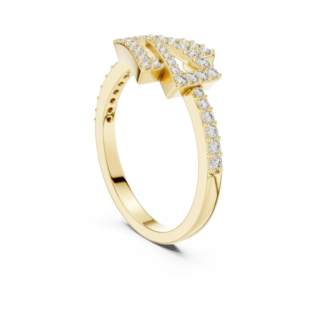 Round Cut Lab Grown Diamond Half Eternity Band, 0.34ct Total, Solid Gold