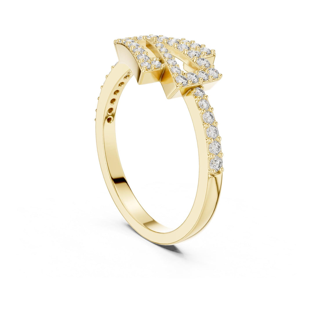 Round Cut Lab Grown Diamond Half Eternity Band, 0.34ct Total, Solid Gold