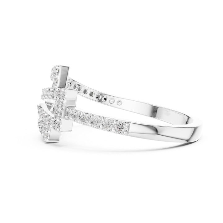Round Cut Lab Grown Diamond Half Eternity Band, 0.34ct Total, Solid Gold