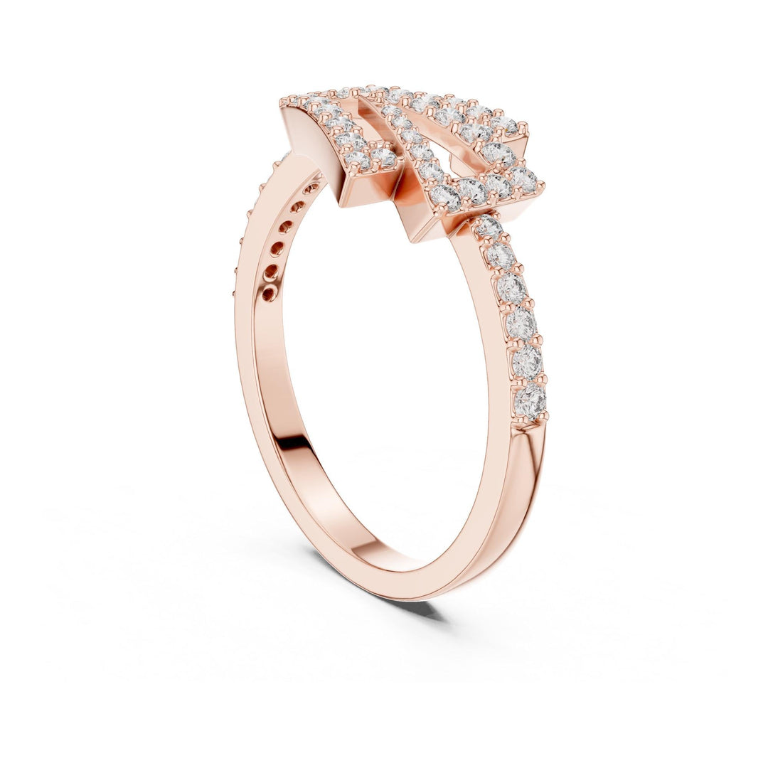 Round Cut Lab Grown Diamond Half Eternity Band, 0.34ct Total, Solid Gold