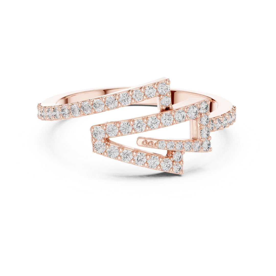 Round Cut Lab Grown Diamond Half Eternity Band, 0.34ct Total, Solid Gold