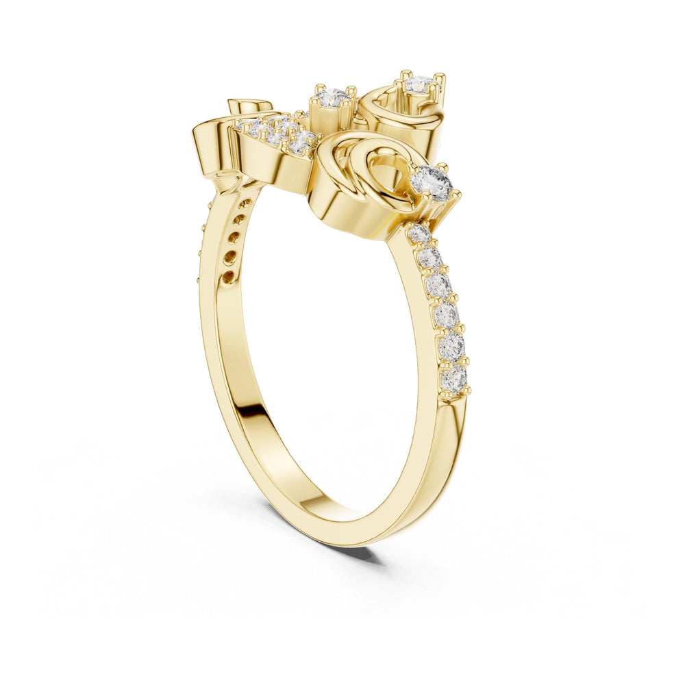 Round Cut Lab Grown Diamond Half Eternity Band, 0.30ct Total, Solid Gold