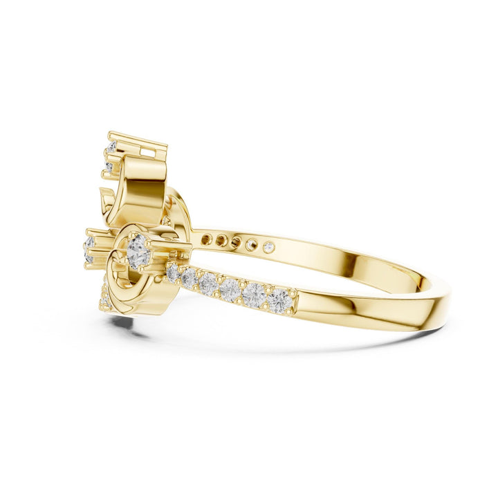 Round Cut Lab Grown Diamond Half Eternity Band, 0.30ct Total, Solid Gold