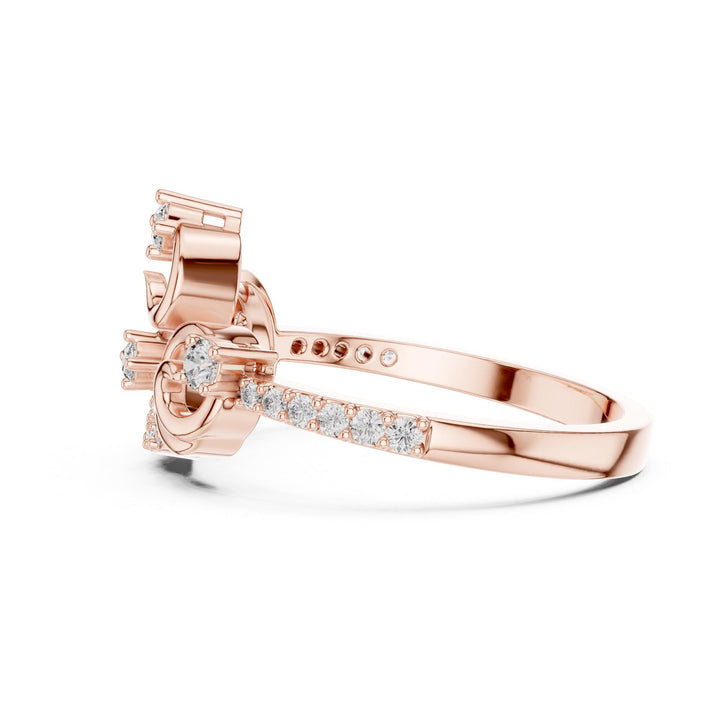 Round Cut Lab Grown Diamond Half Eternity Band, 0.30ct Total, Solid Gold