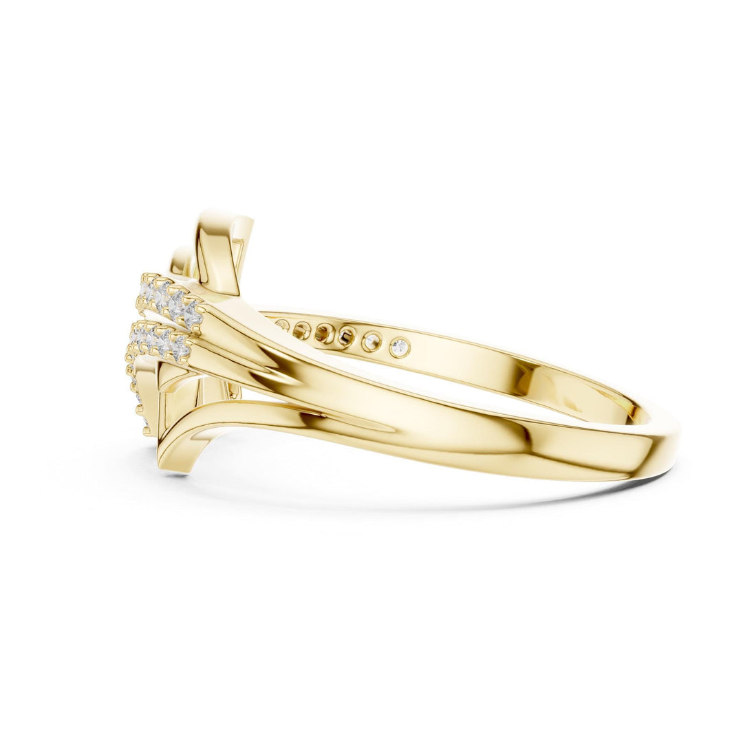 Round Cut Lab Grown Diamond Half Eternity Band, 0.23ct Total, Solid Gold