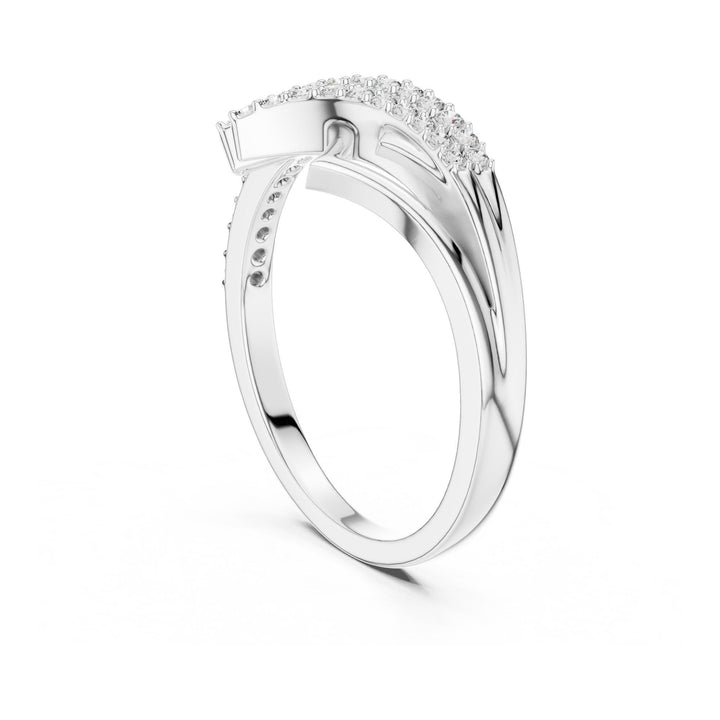 Round Cut Lab Grown Diamond Half Eternity Band, 0.23ct Total, Solid Gold