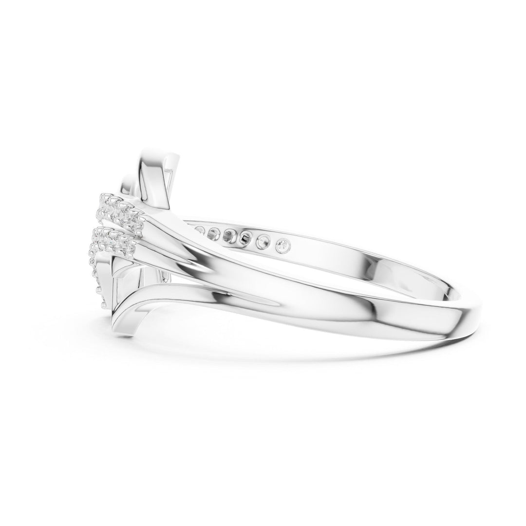 Round Cut Lab Grown Diamond Half Eternity Band, 0.23ct Total, Solid Gold