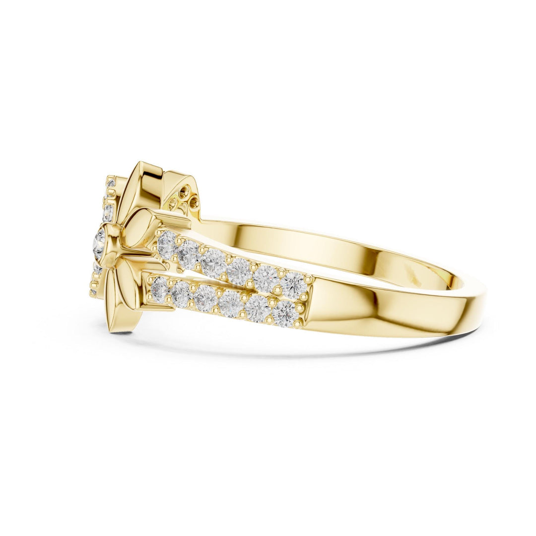 Round Cut Lab Grown Diamond Half Eternity Band, 0.26ct Total, Solid Gold
