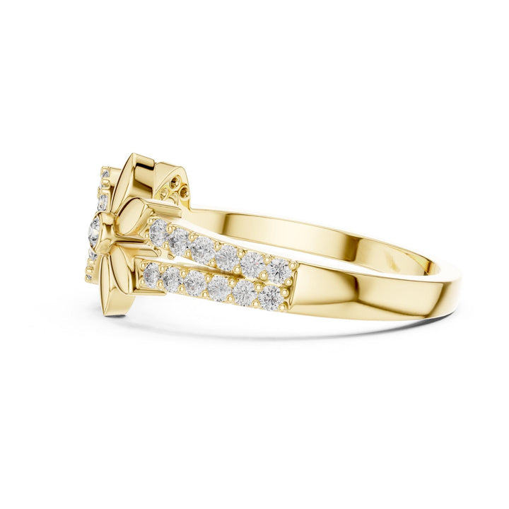 Round Cut Lab Grown Diamond Half Eternity Band, 0.26ct Total, Solid Gold