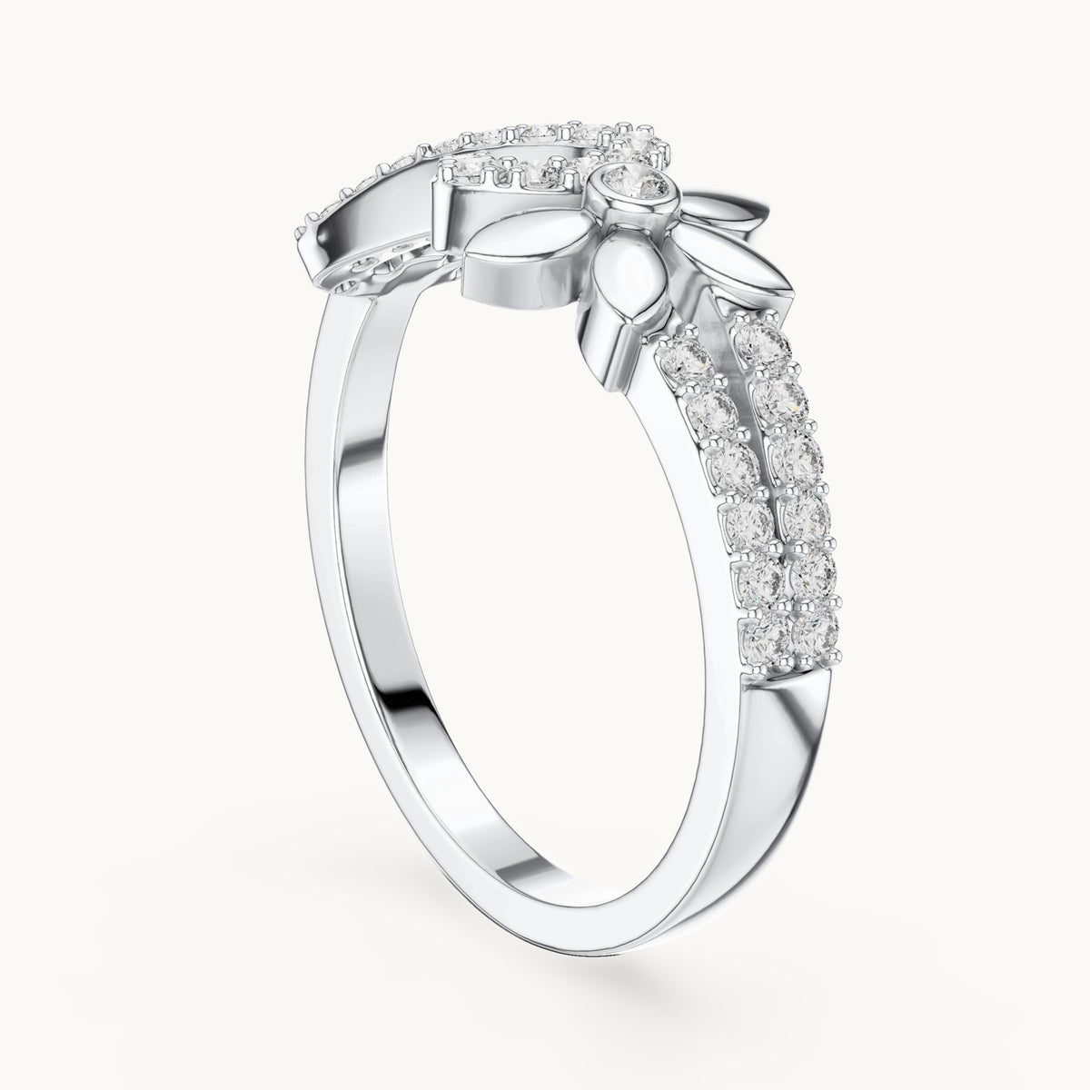 Round cut lab-grown diamond half eternity band, 0.26 CT TW, solid gold, view 4