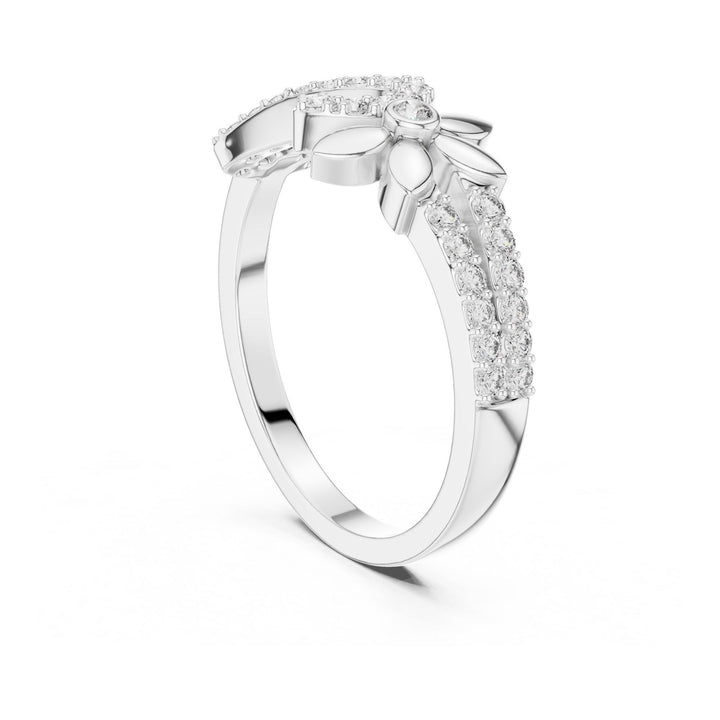 Round Cut Lab Grown Diamond Half Eternity Band, 0.26ct Total, Solid Gold