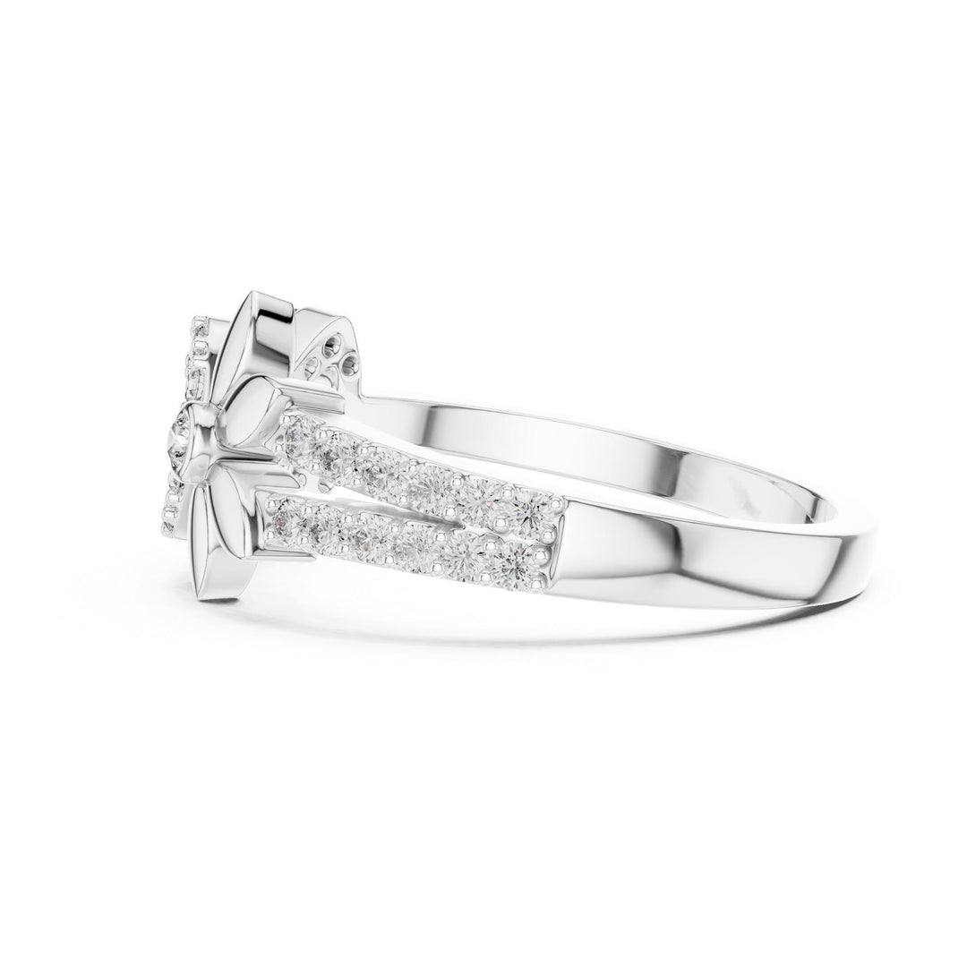 Round Cut Lab Grown Diamond Half Eternity Band, 0.26ct Total, Solid Gold