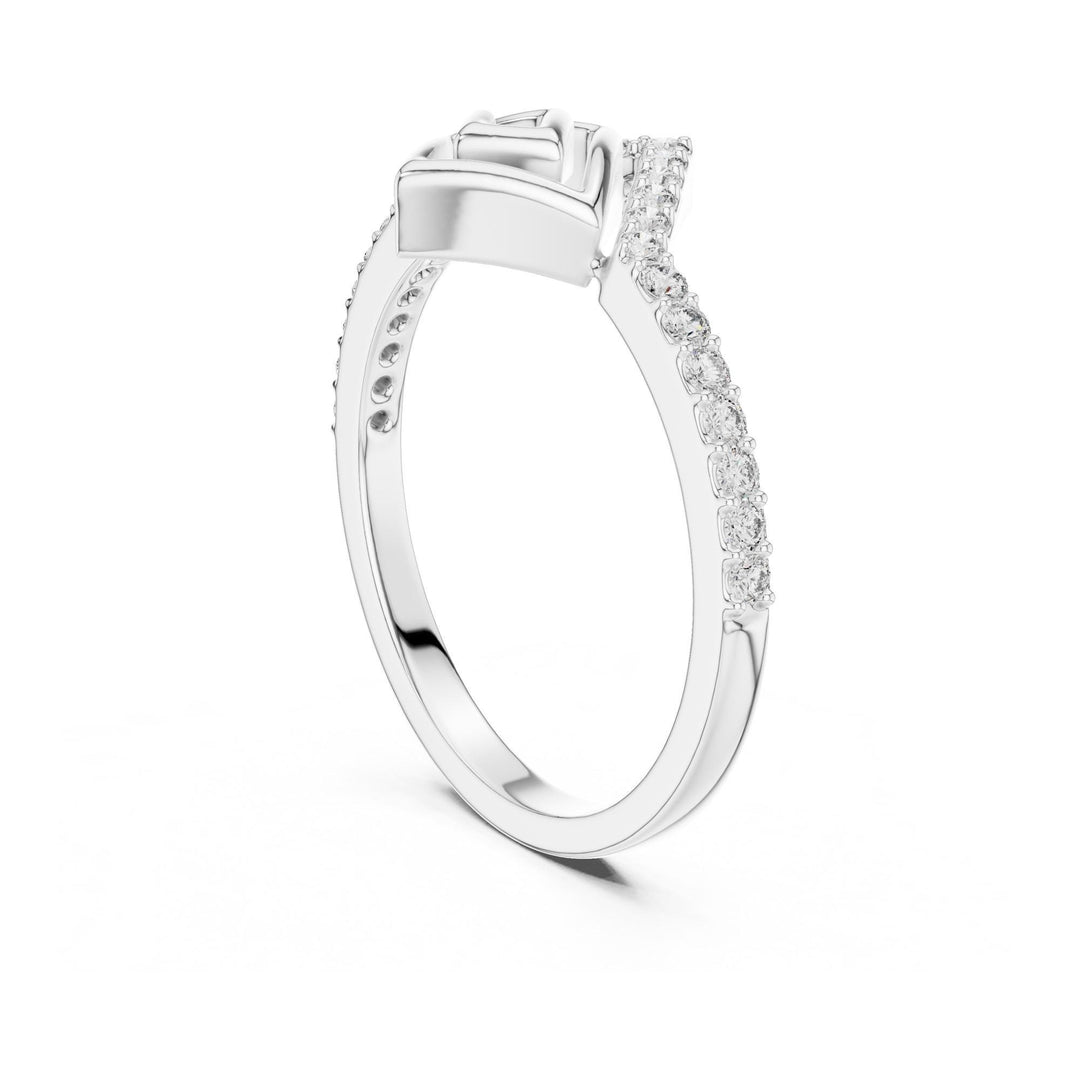 Round Cut Lab Grown Diamond Half Eternity Band, 0.23ct Total, Solid Gold