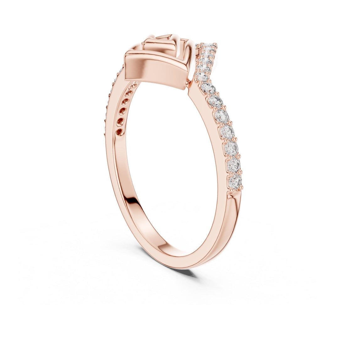 Round Cut Lab Grown Diamond Half Eternity Band, 0.23ct Total, Solid Gold