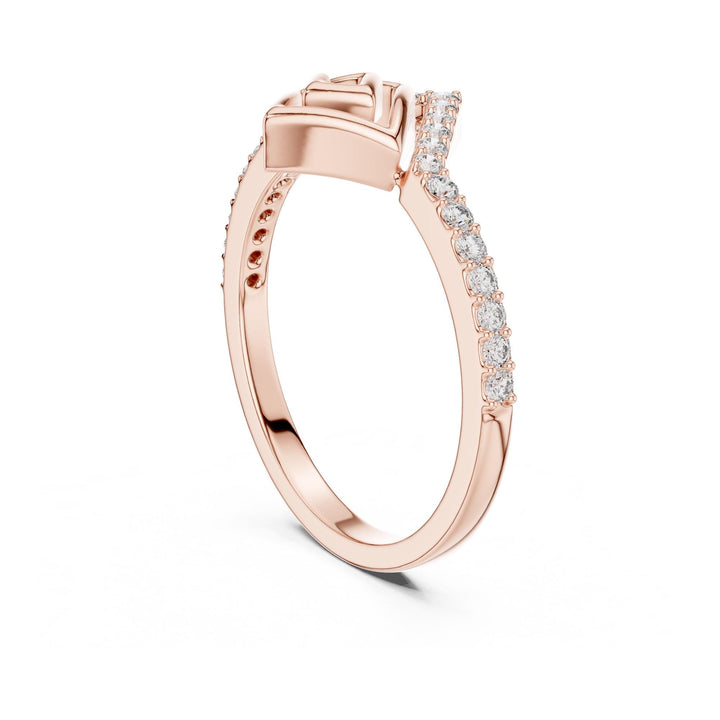 Round Cut Lab Grown Diamond Half Eternity Band, 0.23ct Total, Solid Gold