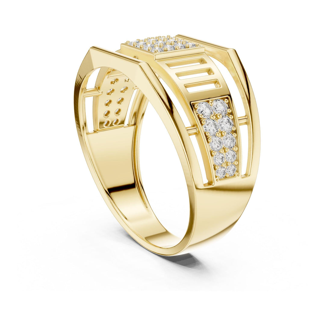 Round Cut Lab Grown Diamond Half Eternity Band, 0.38ct Total, Solid Gold