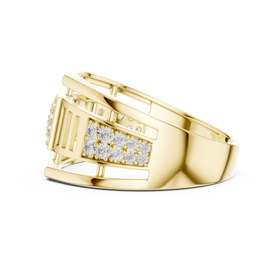 Round Cut Lab Grown Diamond Half Eternity Band, 0.38ct Total, Solid Gold
