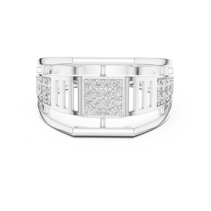 Round Cut Lab Grown Diamond Half Eternity Band, 0.38ct Total, Solid Gold