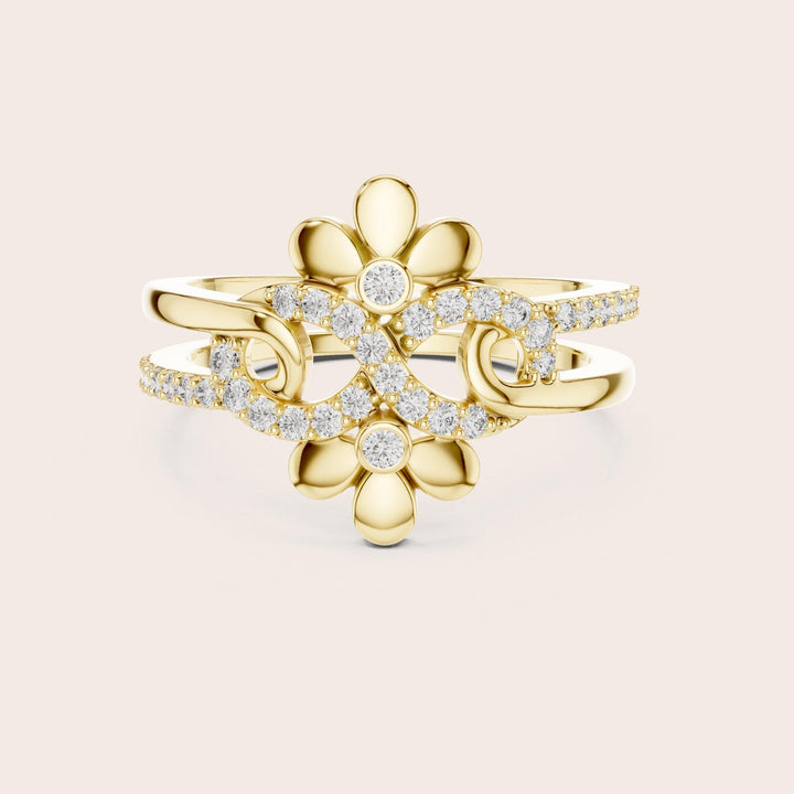 Round Cut Lab Grown Diamond Half Eternity Band, 0.29ct Total, Solid Gold