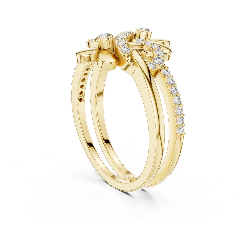 Round Cut Lab Grown Diamond Half Eternity Band, 0.29ct Total, Solid Gold