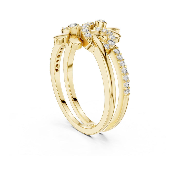 Round Cut Lab Grown Diamond Half Eternity Band, 0.29ct Total, Solid Gold