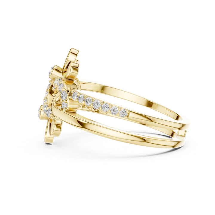 Round Cut Lab Grown Diamond Half Eternity Band, 0.29ct Total, Solid Gold