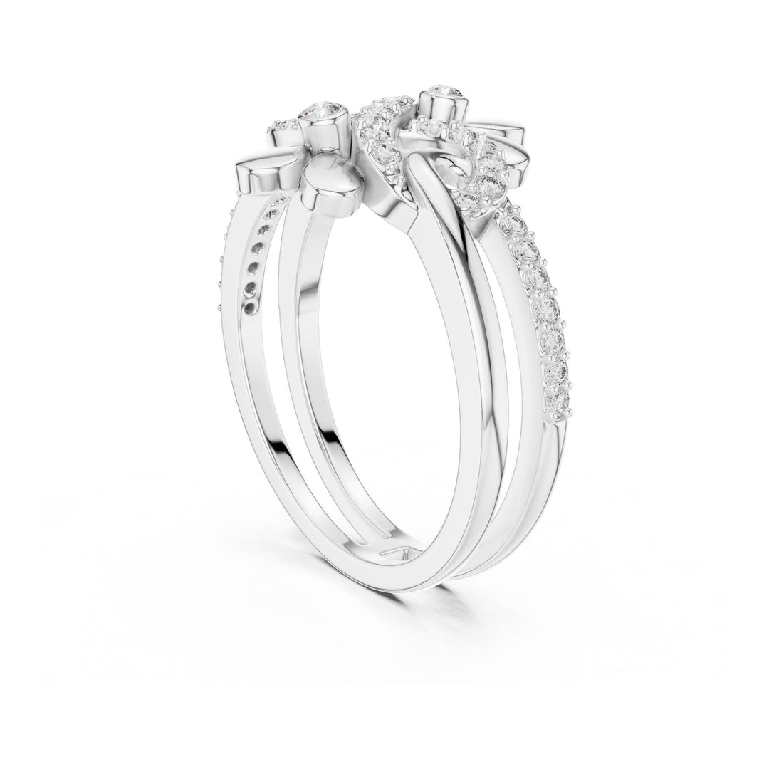 Round Cut Lab Grown Diamond Half Eternity Band, 0.29ct Total, Solid Gold